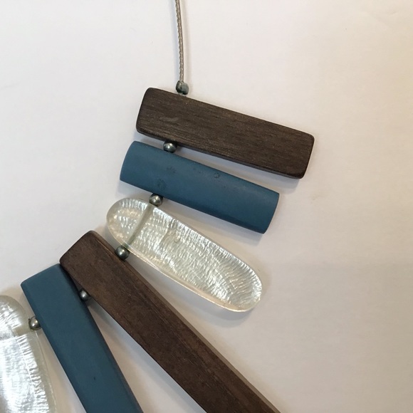 Culture Mix Blue, Brown & White Bib Style Necklace - Picture 13 of 13